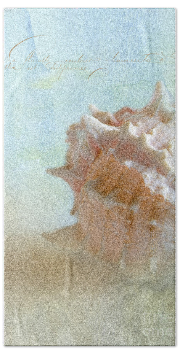 Sea Shell Bath Towel featuring the photograph Pink Murex Seashell by Betty LaRue