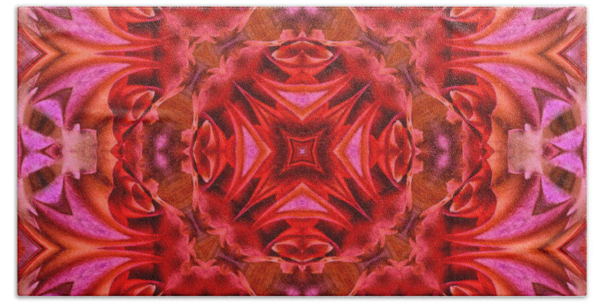 Kaleidoscope Hand Towel featuring the digital art Pink Perfection No 2 by Charmaine Zoe