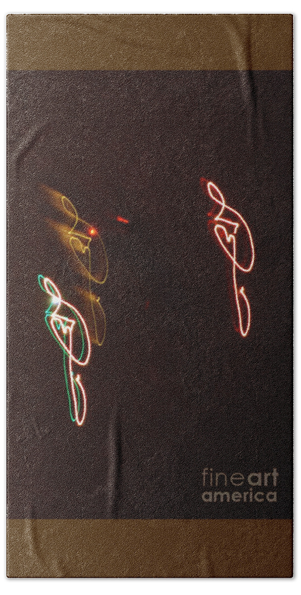 Optical Hand Towel featuring the digital art Plane Signatures by Tamara Michael