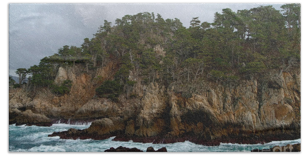 Point Lobos Bath Towel featuring the photograph Point Lobos Coastal View by Charlene Mitchell