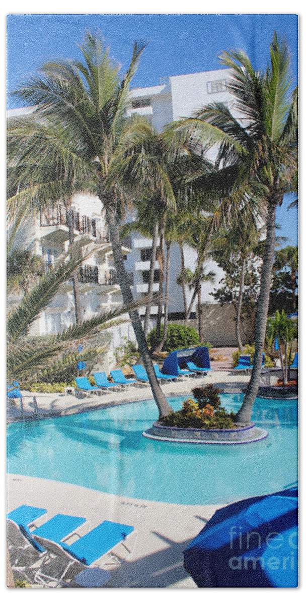 Pool Bath Towel featuring the photograph MIami Beach Poolside Series 03 by Carlos Diaz