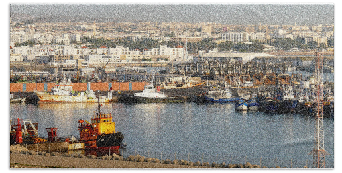 Agadir Bath Towel featuring the photograph Port of Agadir Morocco 1 by Tracy Winter
