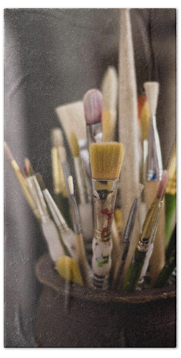 Paintbrush Hand Towel featuring the photograph Pot of Tricks by Heather Applegate