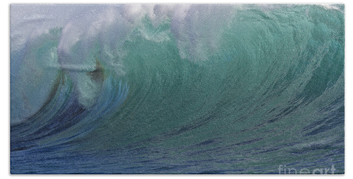Heiko Bath Towel featuring the photograph Powerful Breaking Coastal Waves by Heiko Koehrer-Wagner