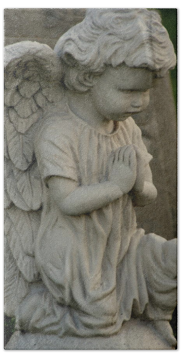Angel Bath Towel featuring the photograph Praying Angel by Valerie Collins
