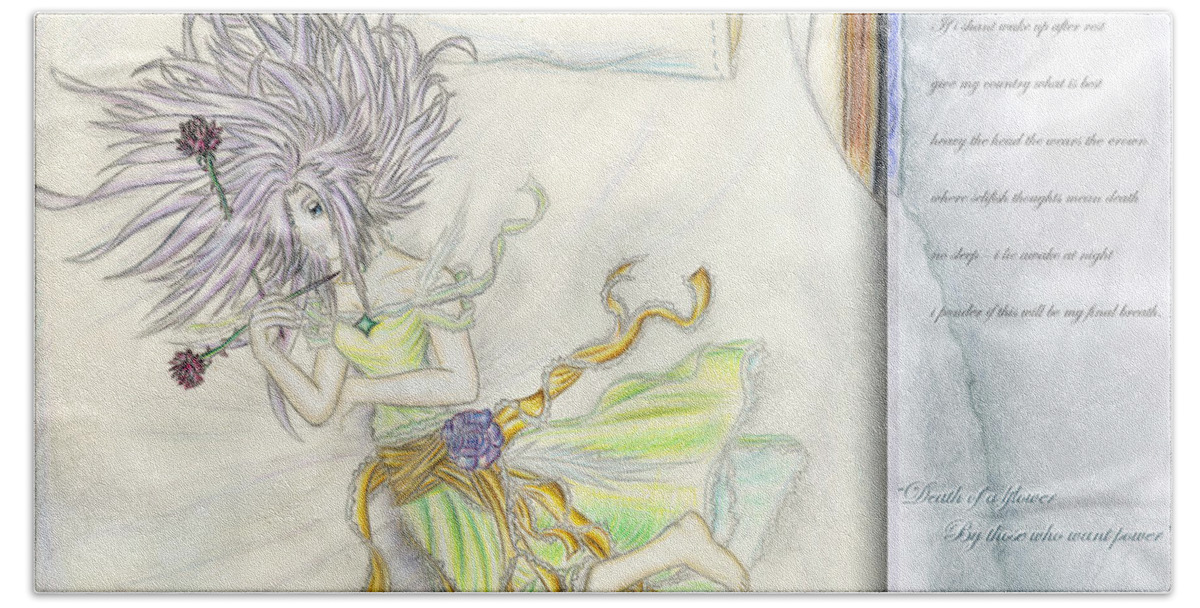 Princess Hand Towel featuring the painting Princess Altiana aka Rokeisha by Shawn Dall