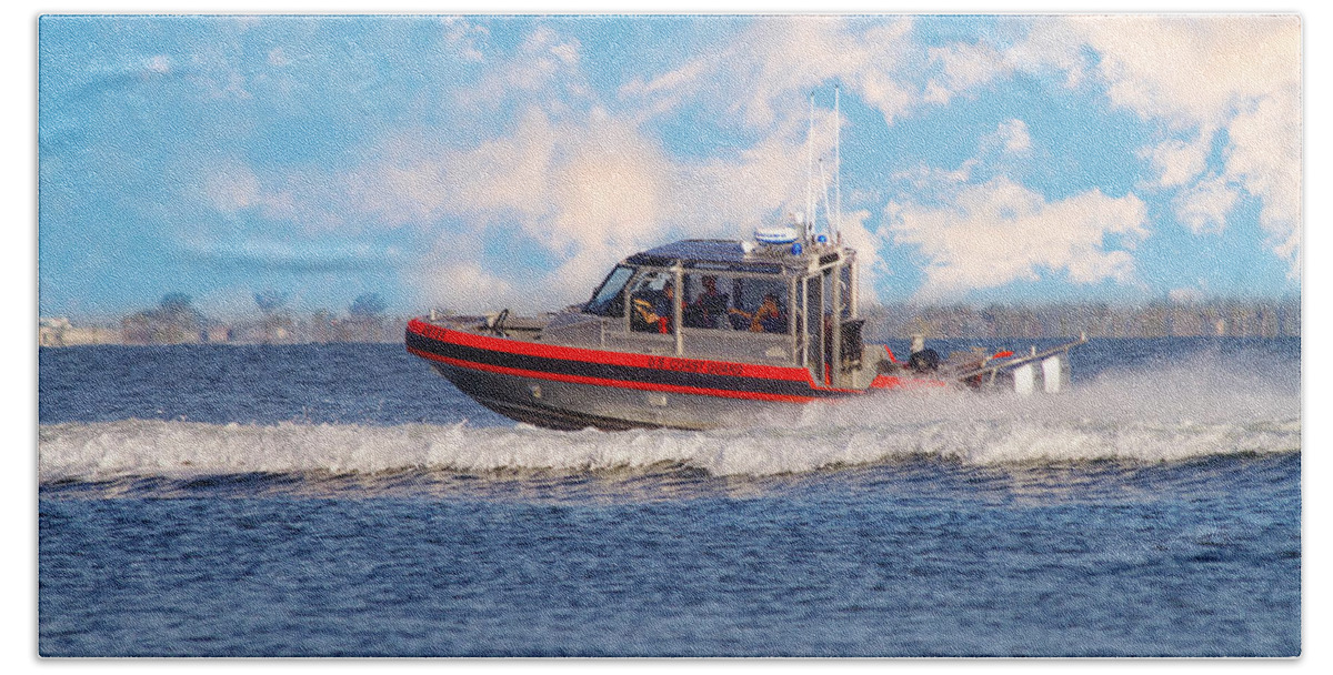 Coast Bath Towel featuring the photograph Protecting Our Waters - Coast Guard by Kim Hojnacki