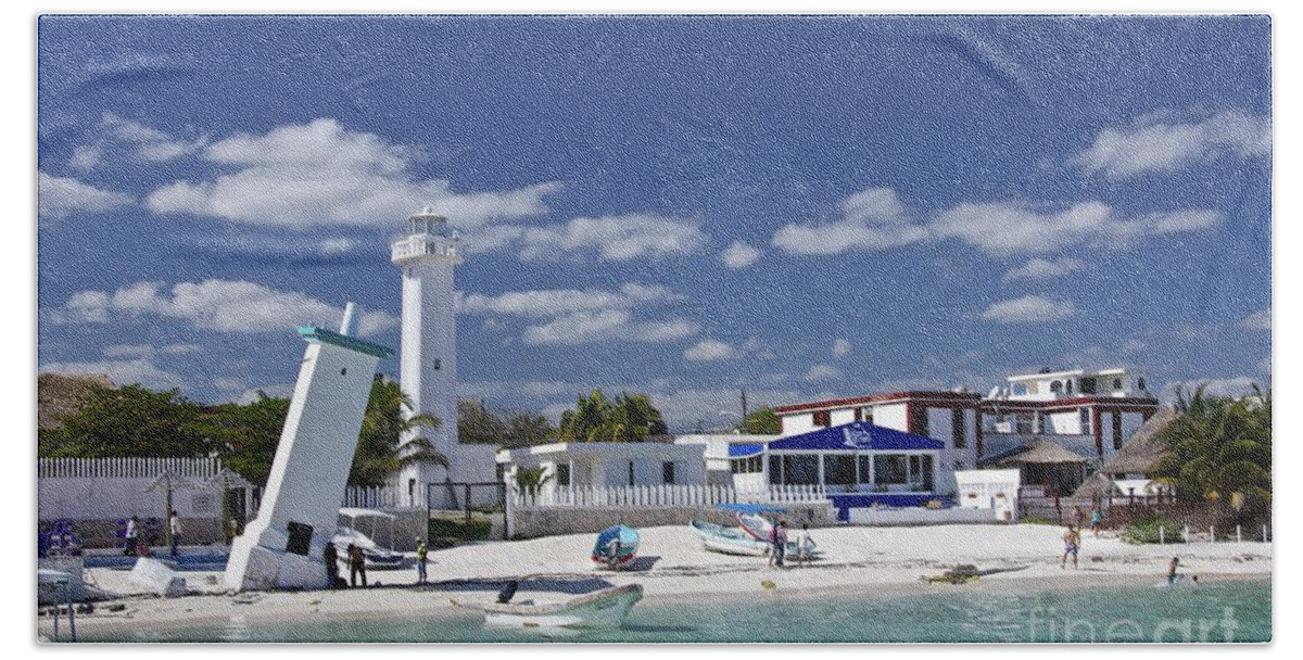 Photography Bath Towel featuring the photograph Puerto Morelos Lighthouses by Sean Griffin