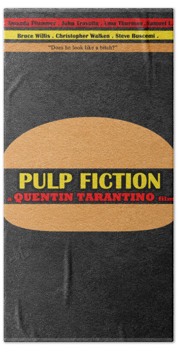 Pulp Fiction Bath Towel featuring the digital art Pulp Fiction by Inspirowl Design
