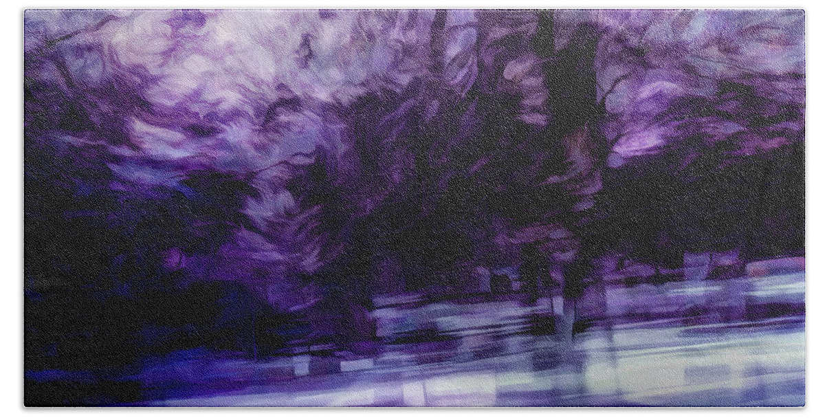 Purple Hand Towel featuring the digital art Purple Fire by Scott Norris