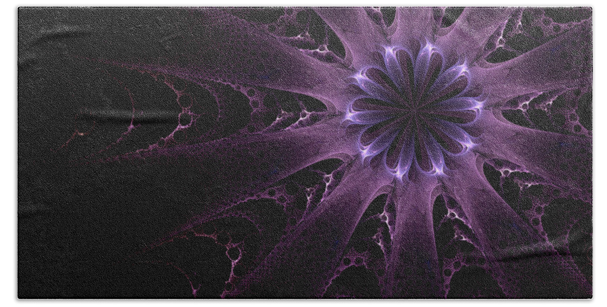 Fractal Hand Towel featuring the digital art Purple Passion by Gary Blackman