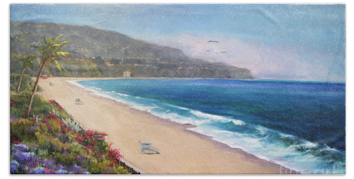Beach Bath Towel featuring the painting P.V. View by Jennifer Beaudet
