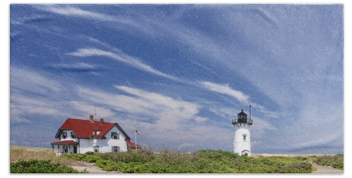Race Point Light Hand Towel featuring the photograph Race point Light by Bill Wakeley