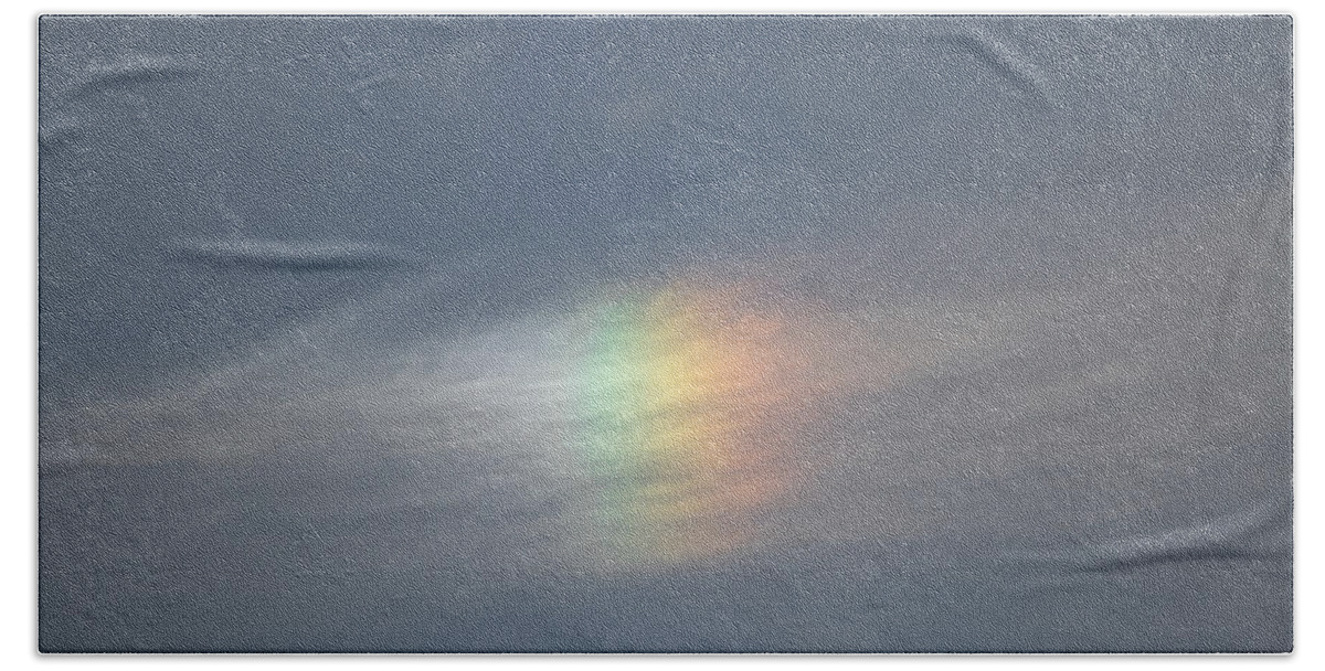 Circumhorizontal Hand Towel featuring the photograph Rainbow in the clouds by Eti Reid