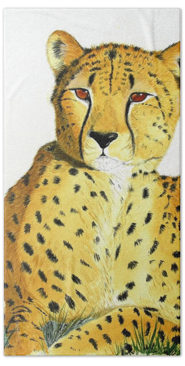 Wildlife Prints Bath Towel featuring the painting Rajah by Joette Snyder