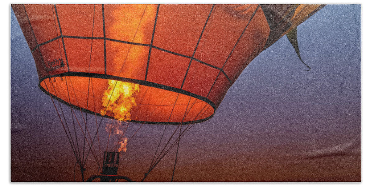 Fire Hand Towel featuring the photograph Ready for Takeoff by Linda Villers
