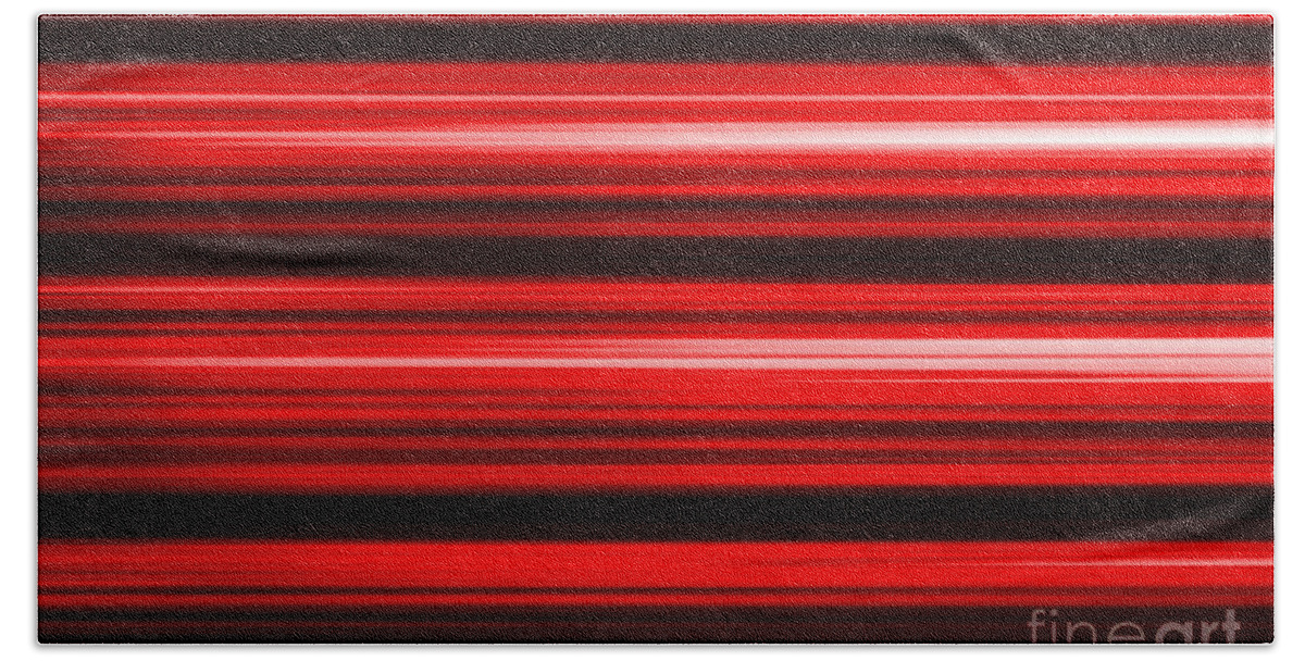 Red Bath Towel featuring the digital art Red Abstract by Henrik Lehnerer