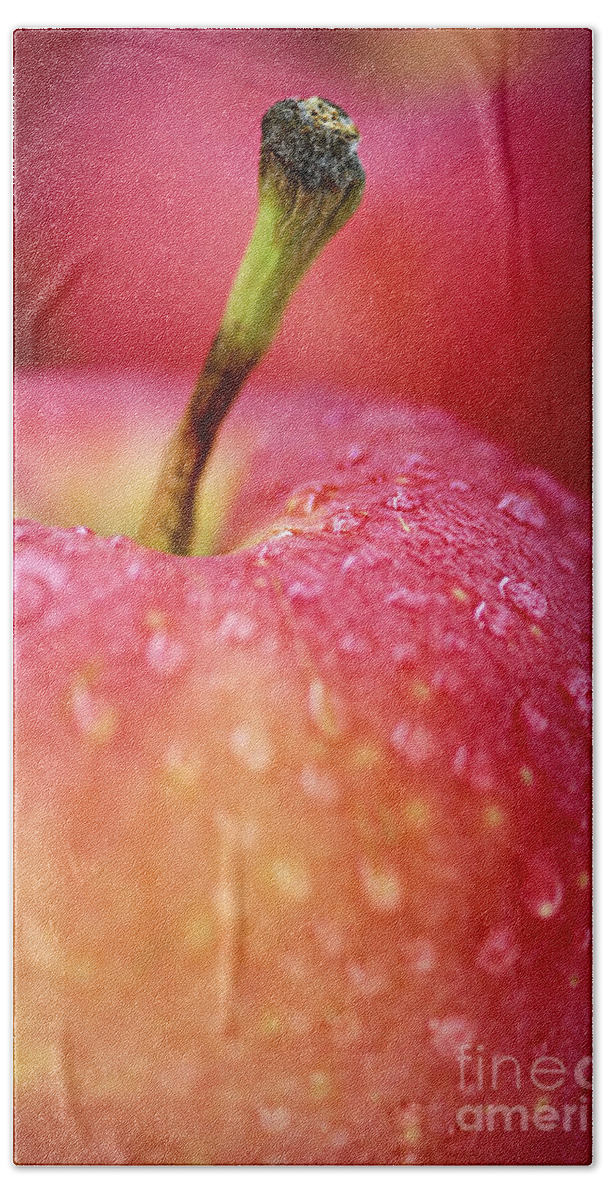 Apple Hand Towel featuring the photograph Red apple macro by Elena Elisseeva