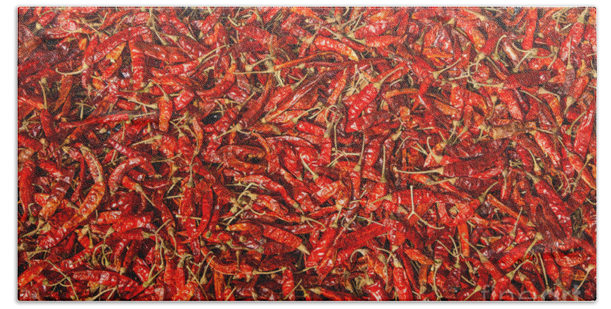Chilli Bath Towel featuring the photograph Red Hot Chillies by Gina Koch