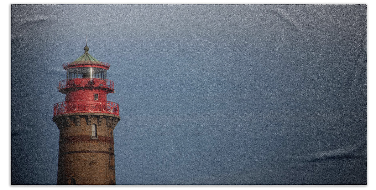 Island Of Ruegen Hand Towel featuring the photograph Red Lighthouse by Ralf Kaiser