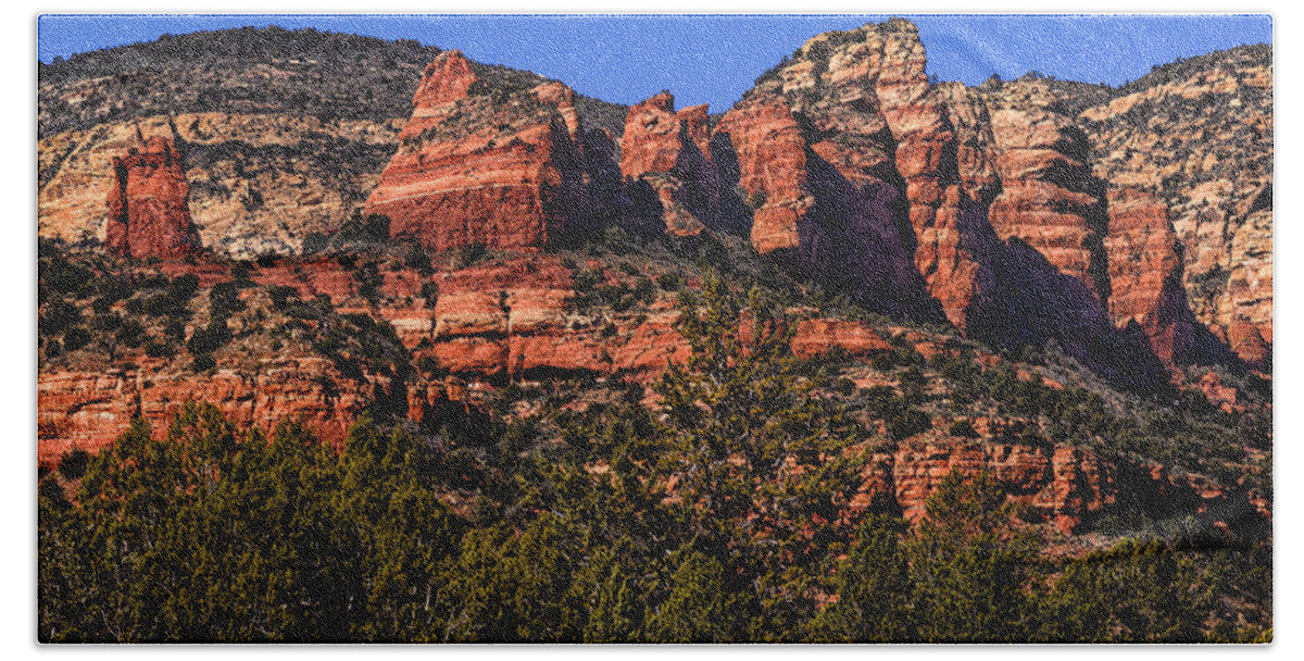 2014 Bath Towel featuring the photograph Red Rock Sentinels by Mark Myhaver
