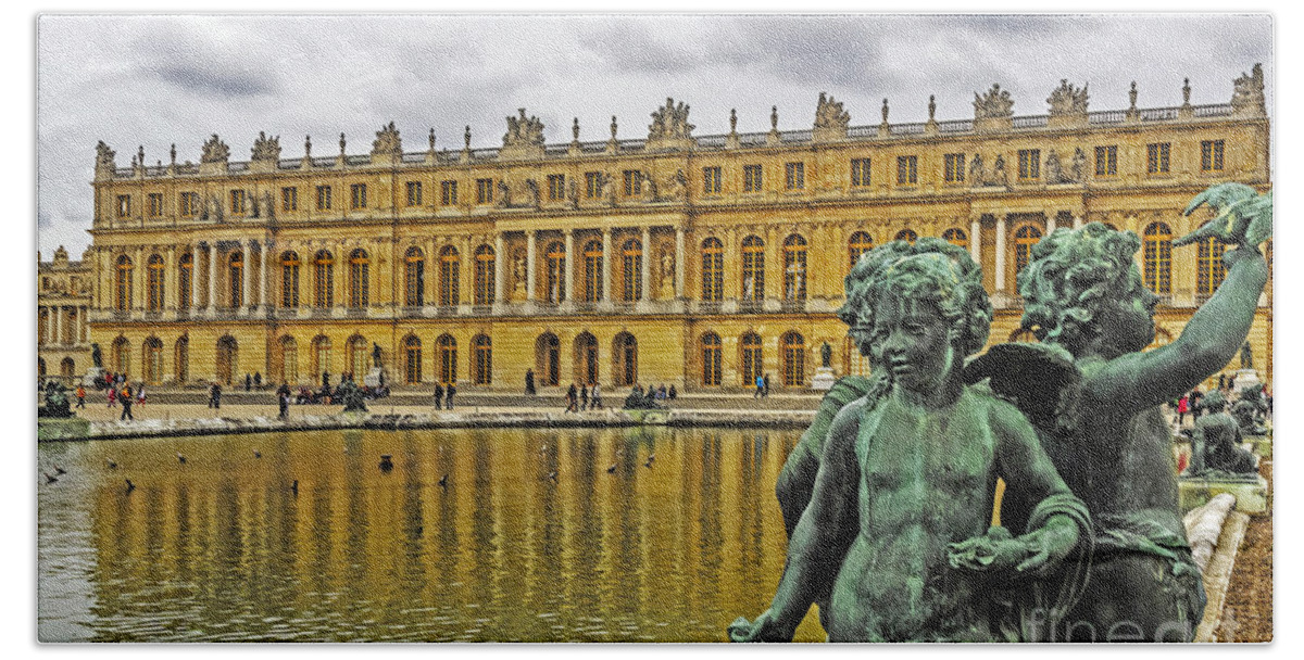 Travel Hand Towel featuring the photograph Reflection Pool of Versailles by Elvis Vaughn