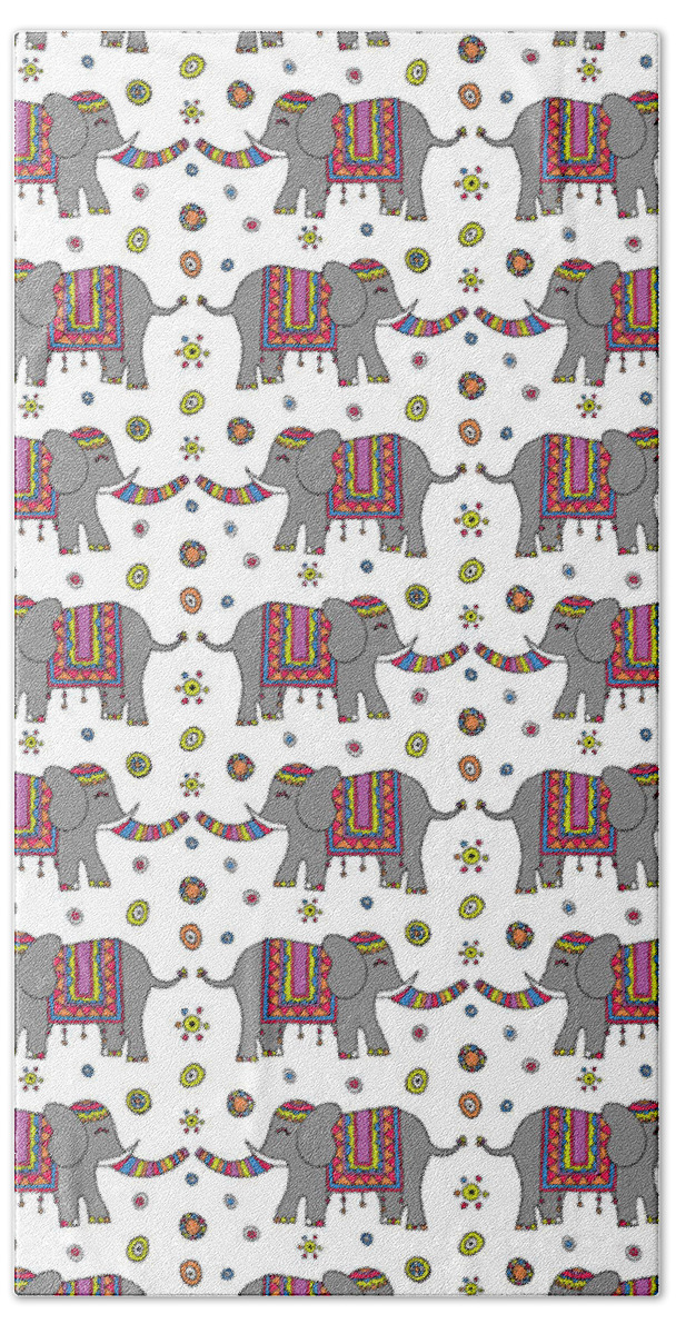 Susan Claire Hand Towel featuring the photograph Repeat Print - Indian Elephant by MGL Meiklejohn Graphics Licensing