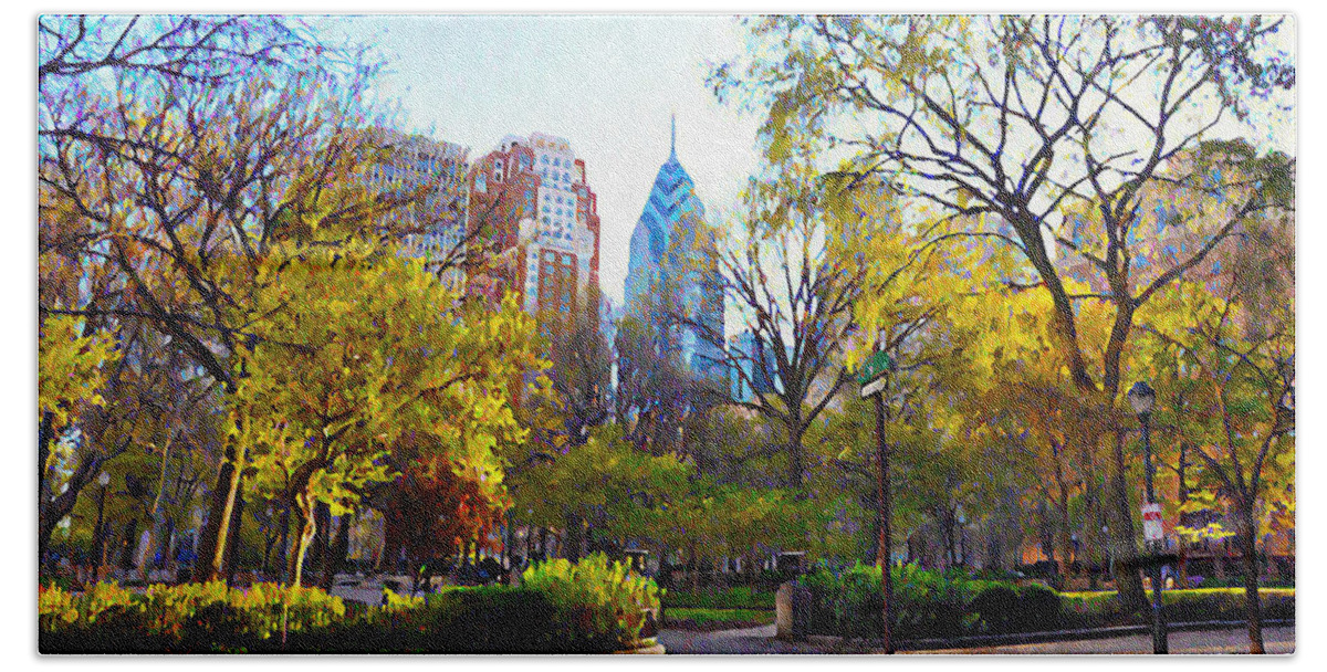 Rittenhouse Hand Towel featuring the photograph Rittenhouse Square in the Spring by Bill Cannon