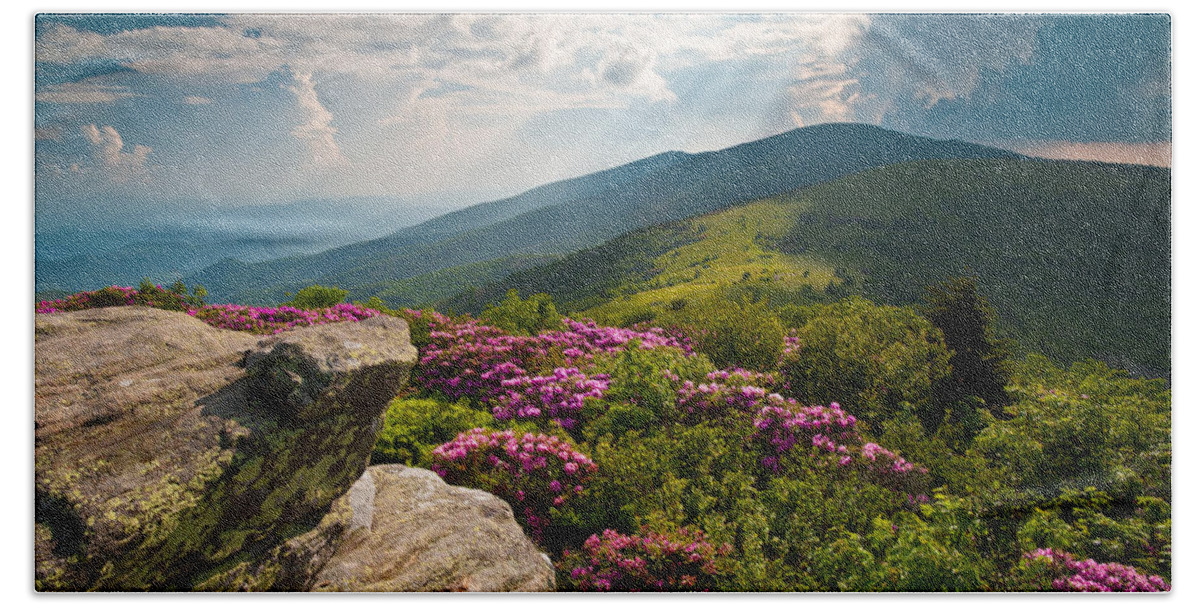 Appalachian Trail Hand Towel featuring the photograph Roan Mountain from Appalachian Trail near Jane's Bald by Dave Allen