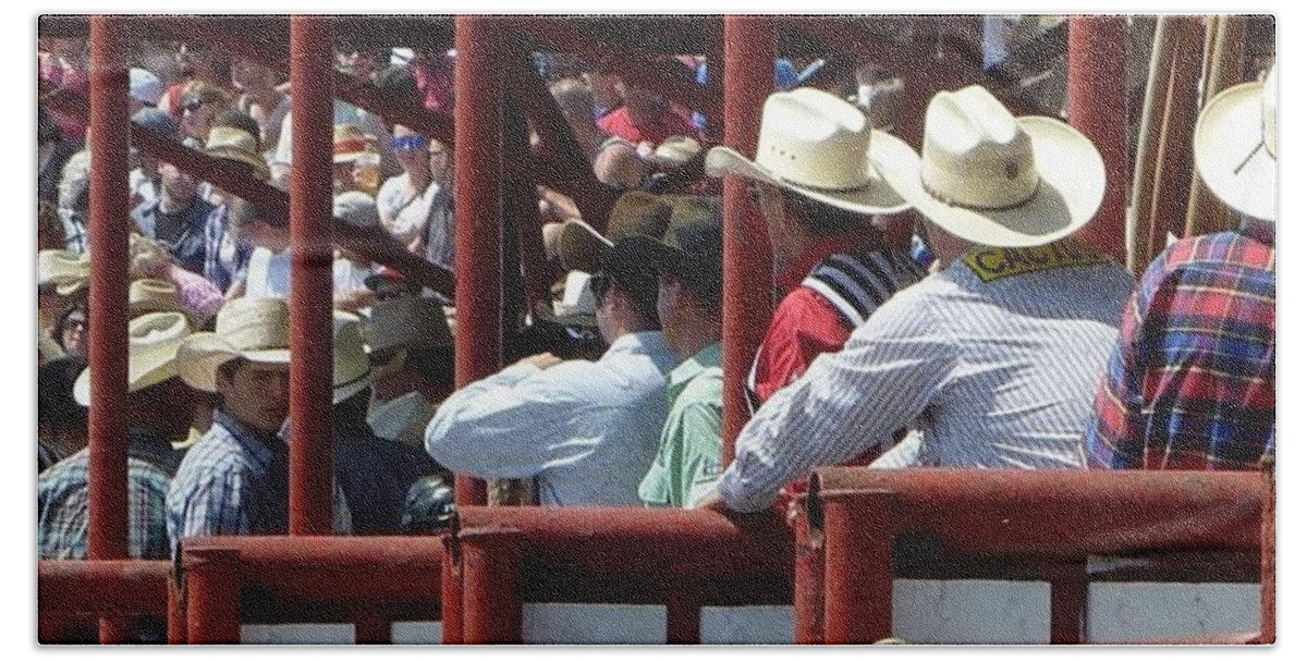 Cowboys Bath Towel featuring the photograph Rodeo Time Cowboys by Susan Garren