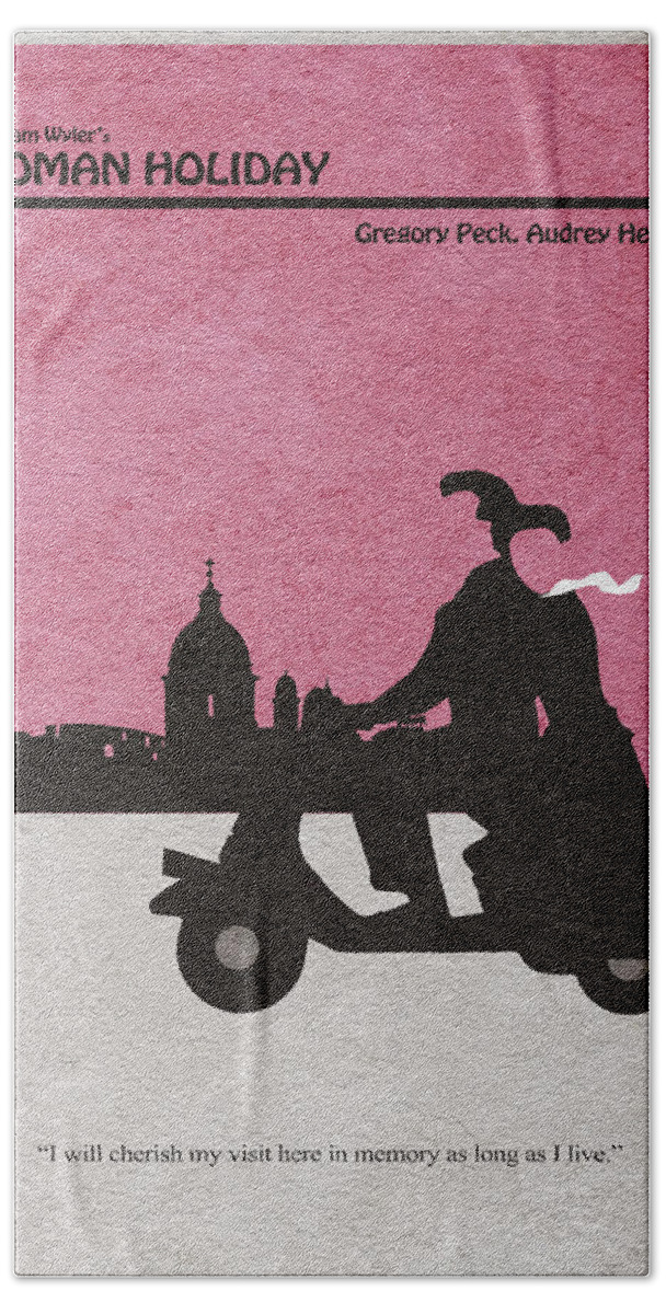 Roman Holiday Hand Towel featuring the drawing Roman Holiday by Inspirowl Design