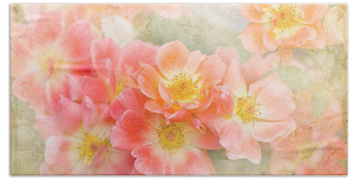 Pink Roses Bath Sheet featuring the photograph Romantic Pink Flowers by Pati Photography