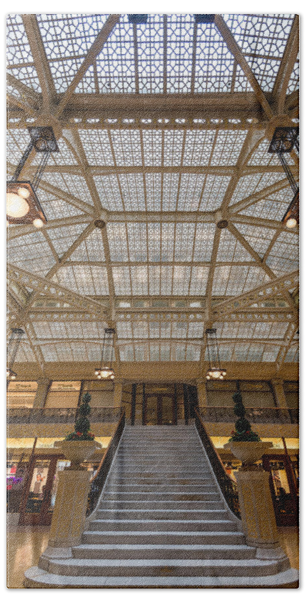 Rookery Hand Towel featuring the photograph Rookery Building Lobby by Steve Gadomski