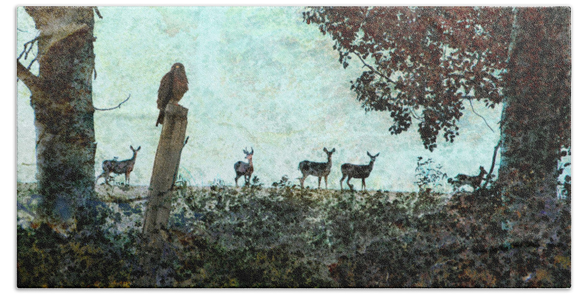 Wildlife Bath Towel featuring the photograph Rose Hill - Autumn by Ed Hall