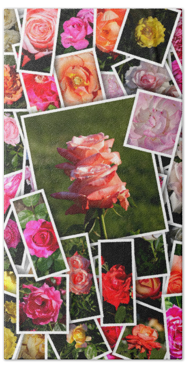Rose Bath Towel featuring the photograph Roses Collage by Stefano Senise