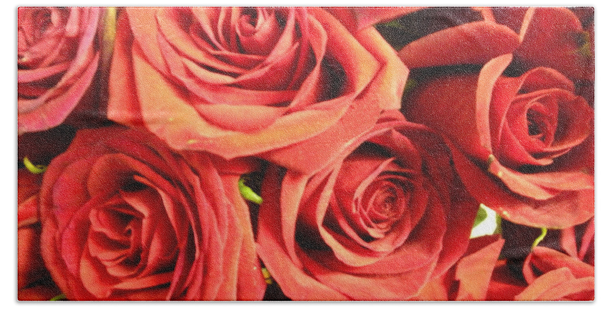 Wall Hand Towel featuring the photograph Roses On Your Wall by Joseph Baril