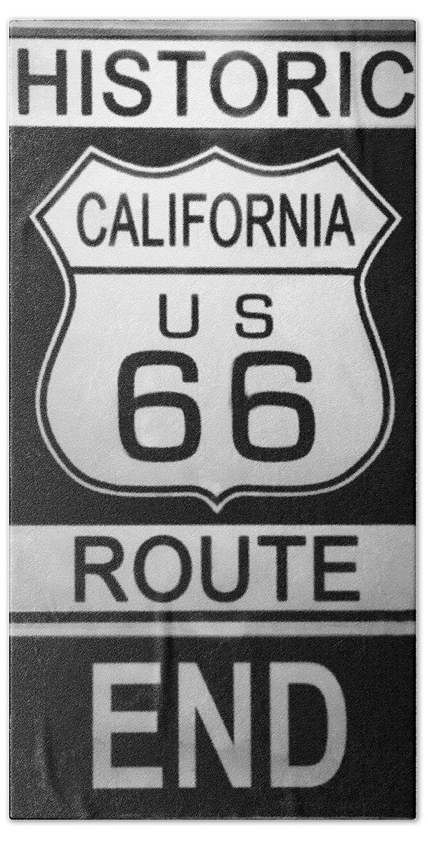 Route 66 Bath Towel featuring the photograph Route 66 End by Chuck Staley