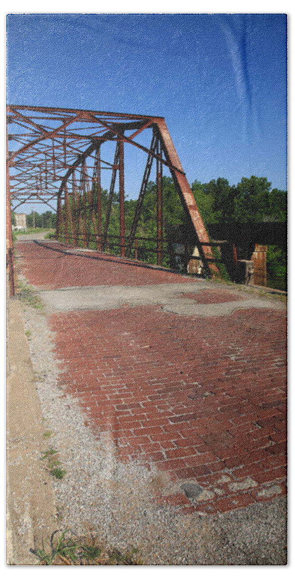 66 Bath Towel featuring the photograph Route 66 - One Lane Bridge 2012 by Frank Romeo