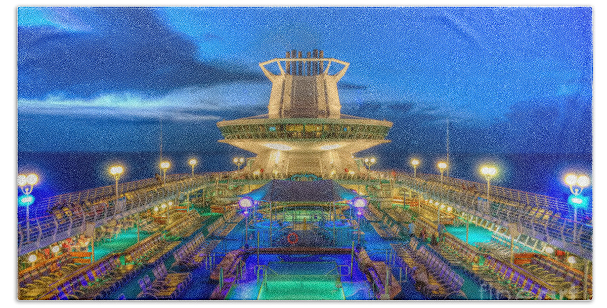 Michael Hand Towel featuring the photograph Royal Carribean Cruise Ship by Michael Ver Sprill