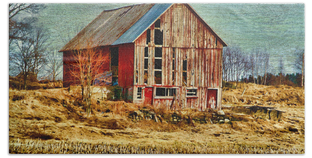 Rustic Hand Towel featuring the photograph Rural Rustic Vermont Scene by Deborah Benoit