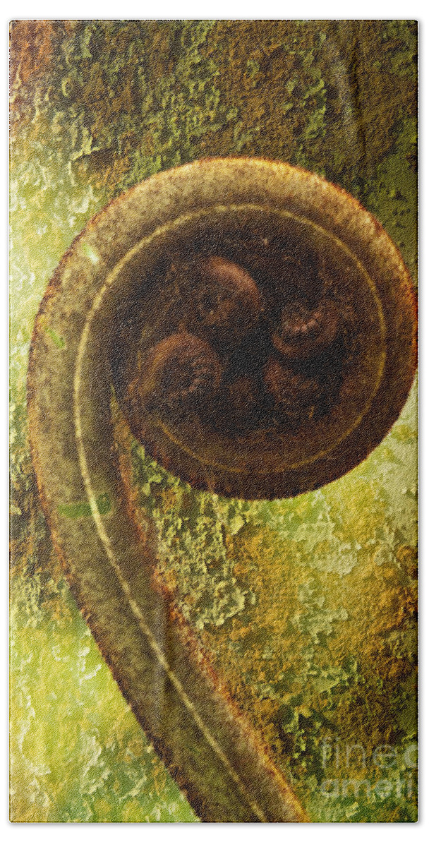 Plant Bath Towel featuring the photograph Rust and Fern by Heiko Koehrer-Wagner