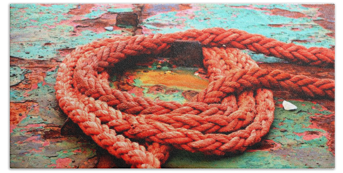 Nautical Hand Towel featuring the photograph Rusty Old Ship by Norma Brock