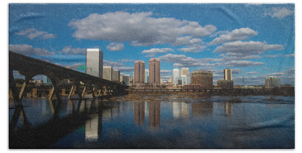 Rva Bath Towel featuring the photograph RVA Cityscape by Stacy Abbott