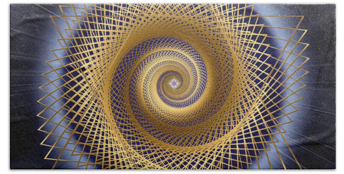 Endre Bath Towel featuring the digital art Sacred Geometry 206 by Endre Balogh