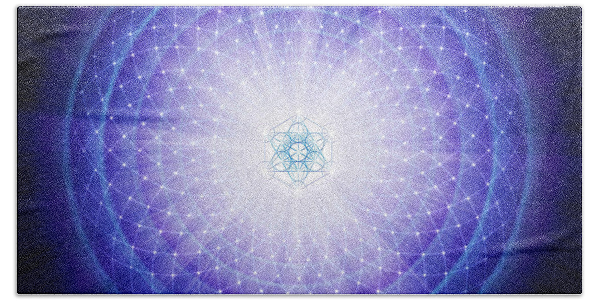 Endre Bath Towel featuring the digital art Sacred Geometry 59 by Endre Balogh