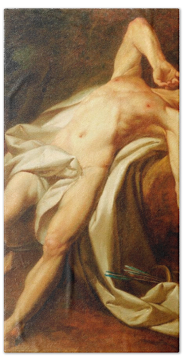 Saint Sebastian Bath Towel featuring the painting Saint Sebastian by Nicolas Guy Brenet