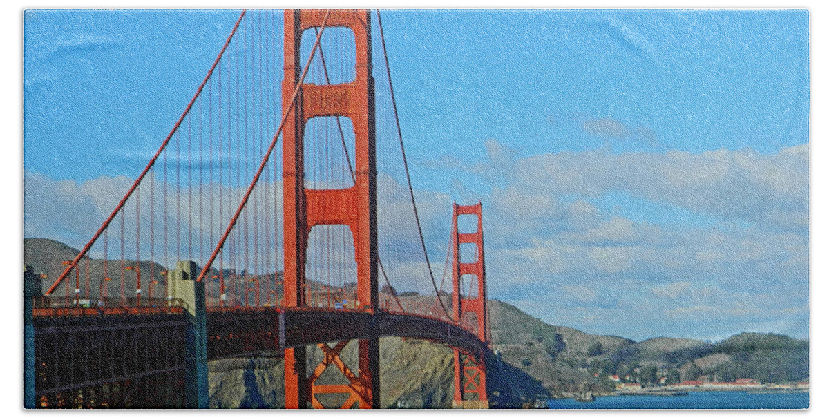 Bridges Bath Towel featuring the photograph San Francisco's Golden Gate Bridge by Emmy Marie Vickers