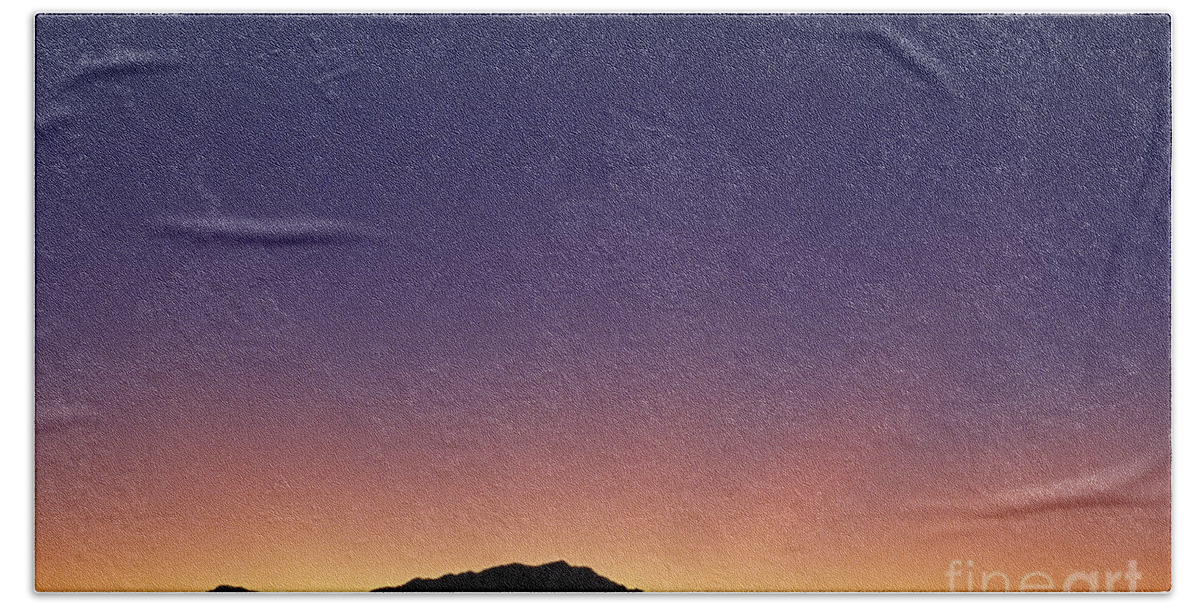 Landscape Bath Towel featuring the photograph San Jacinto Mountains crescent moon by Jim Corwin