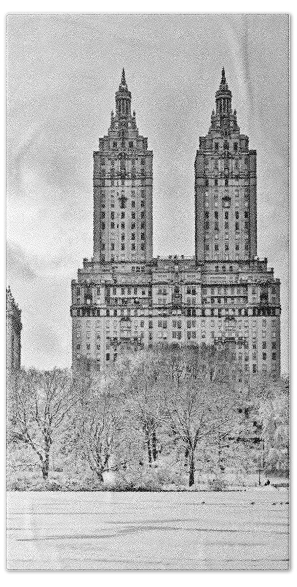 Central Park Bath Towel featuring the photograph San Remo Towers NYC by Susan Candelario