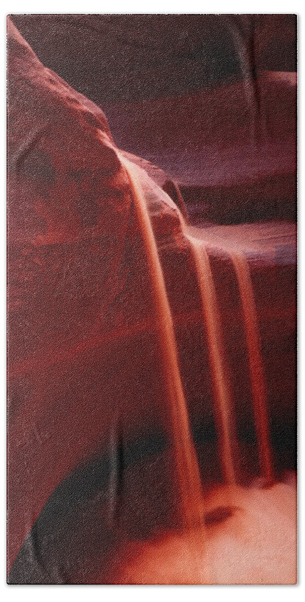 Sand Hand Towel featuring the photograph Sand Flowing Down by Jeff Swan